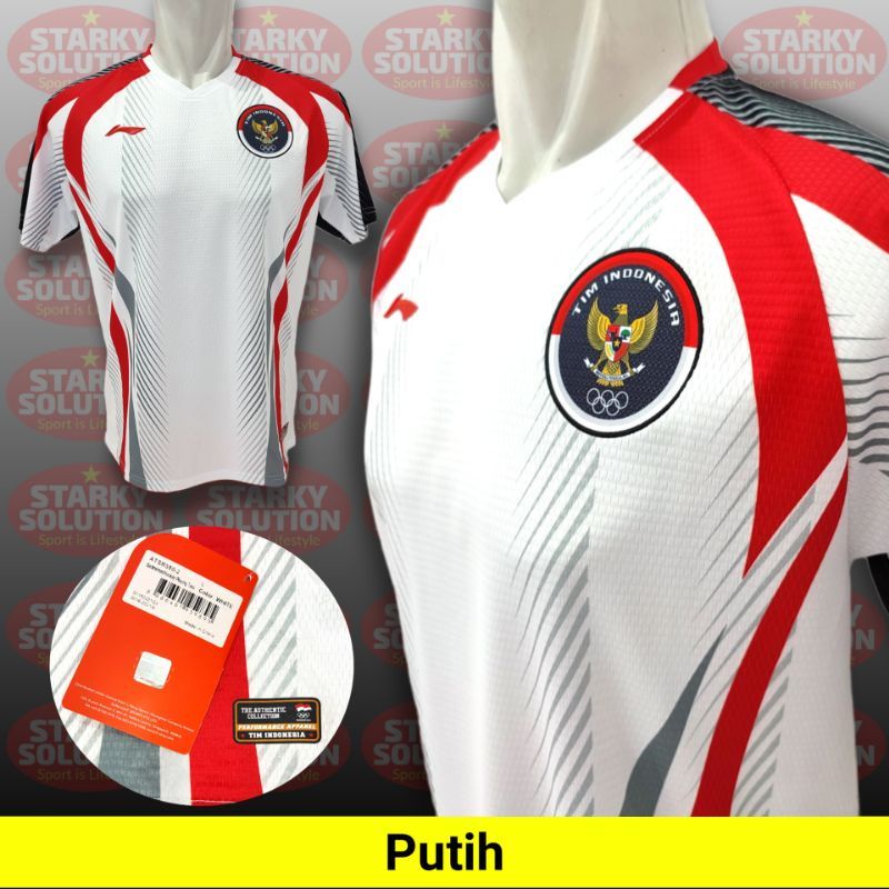 BAJU JERSEY INDONESIA OLIMPIADE TOKYO 2020 2021 LINING ORIGINAL - PUTIH