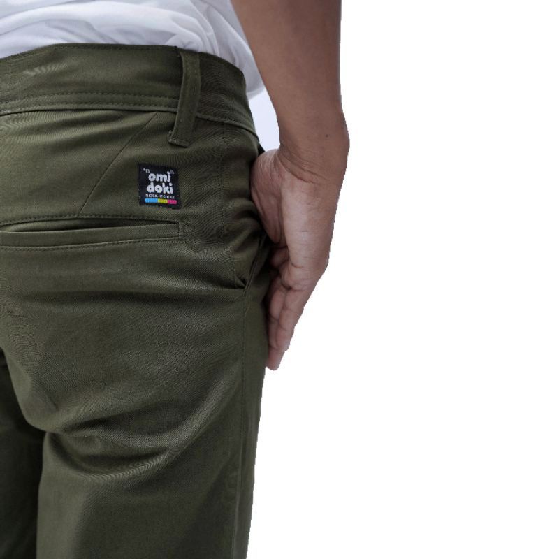 Omidoki Chino Pants Shyla Celana Panjang Pria Olive Chinos Distro