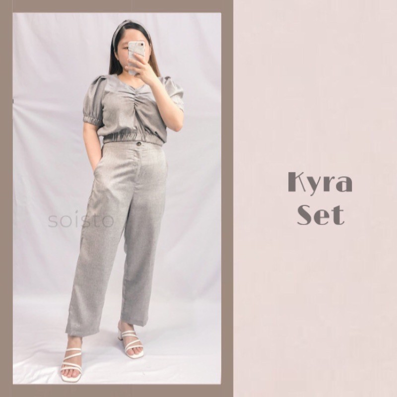 Kyra Set Long Casual Setelan Formal Baju Kondangan Fashion Wanita Jumpsuit