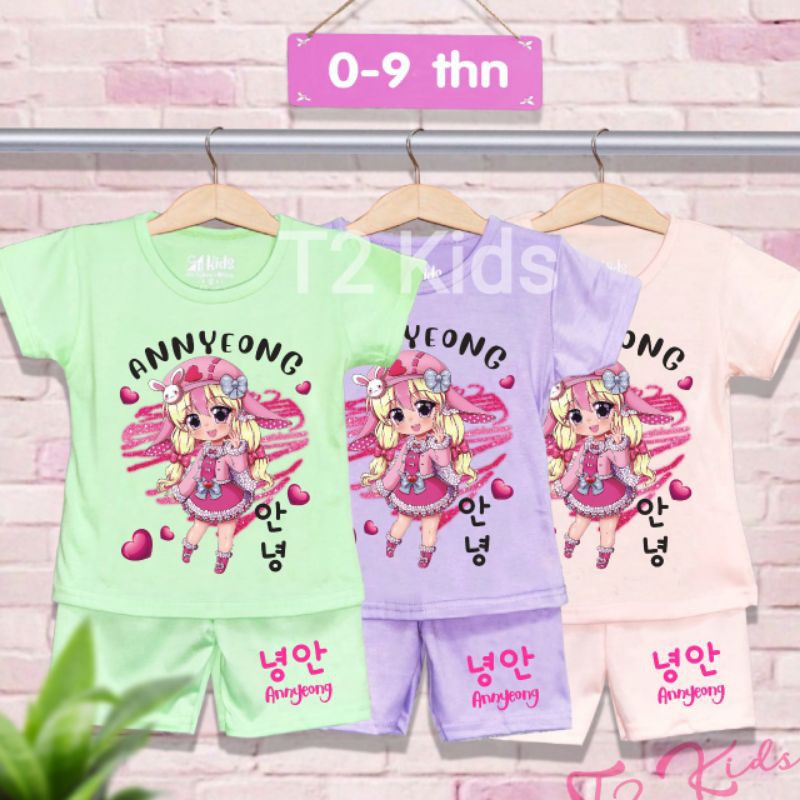 Baju anak /baju anak murah /set baju anak /baju anak cewek korea annyeong