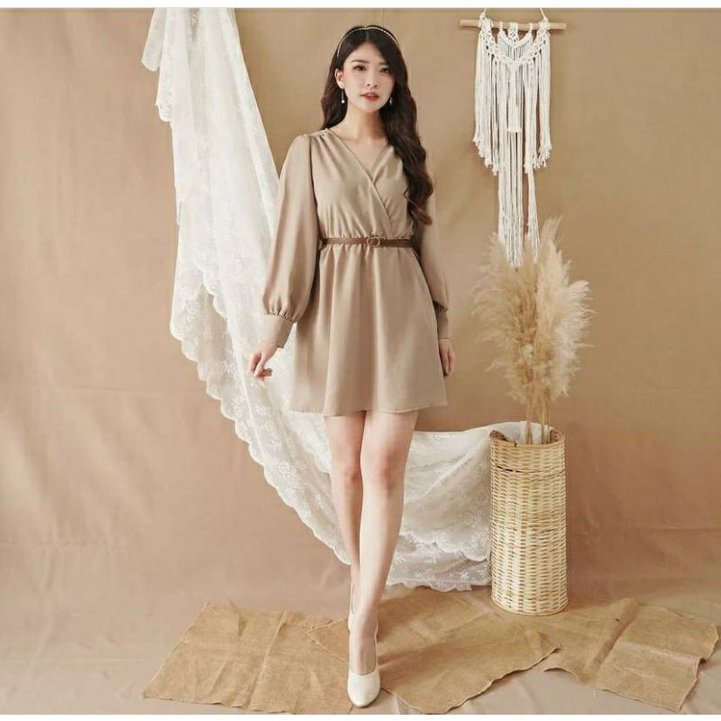 DRESS VARLA/DRESS WANITA TANGAN PANJANG