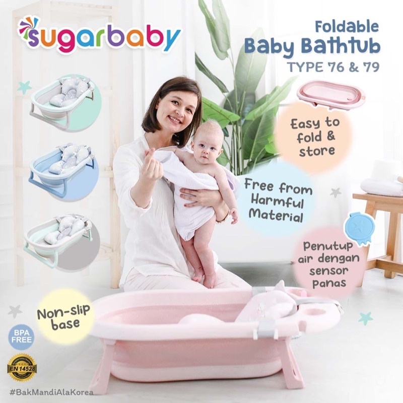 Sugar Baby Foldable Bathtub with Heat Sensor ( F76 )