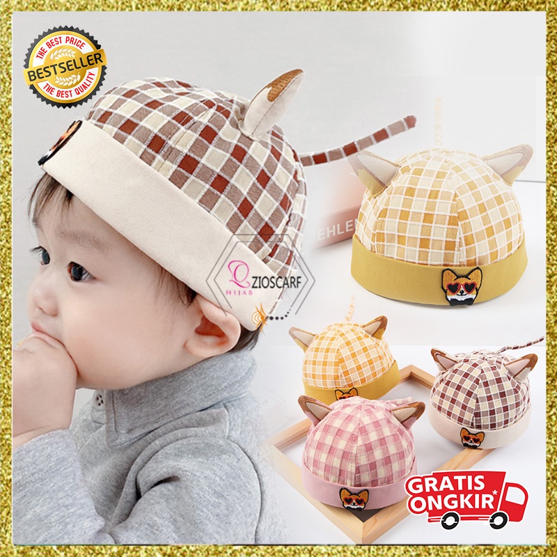 Topi Anak Bayi Laki Laki Perempuan Motif Kuping Anjing Lucu Aksesoris fashion pakaian anak HTX