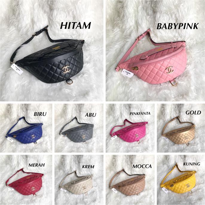 Tas Murah Tas Pinggang Wanita Waist Bag Chanel Batam Import Bumbag Beltbag Warna Merah Ready Stock