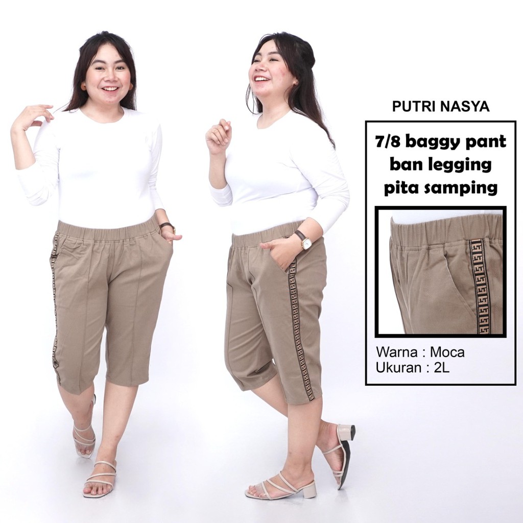 Celana 7/8 big size L PS / baggy pant jumbo / celana pendek big size 8L-6L-5L-4L-2L-XL-S fit to L