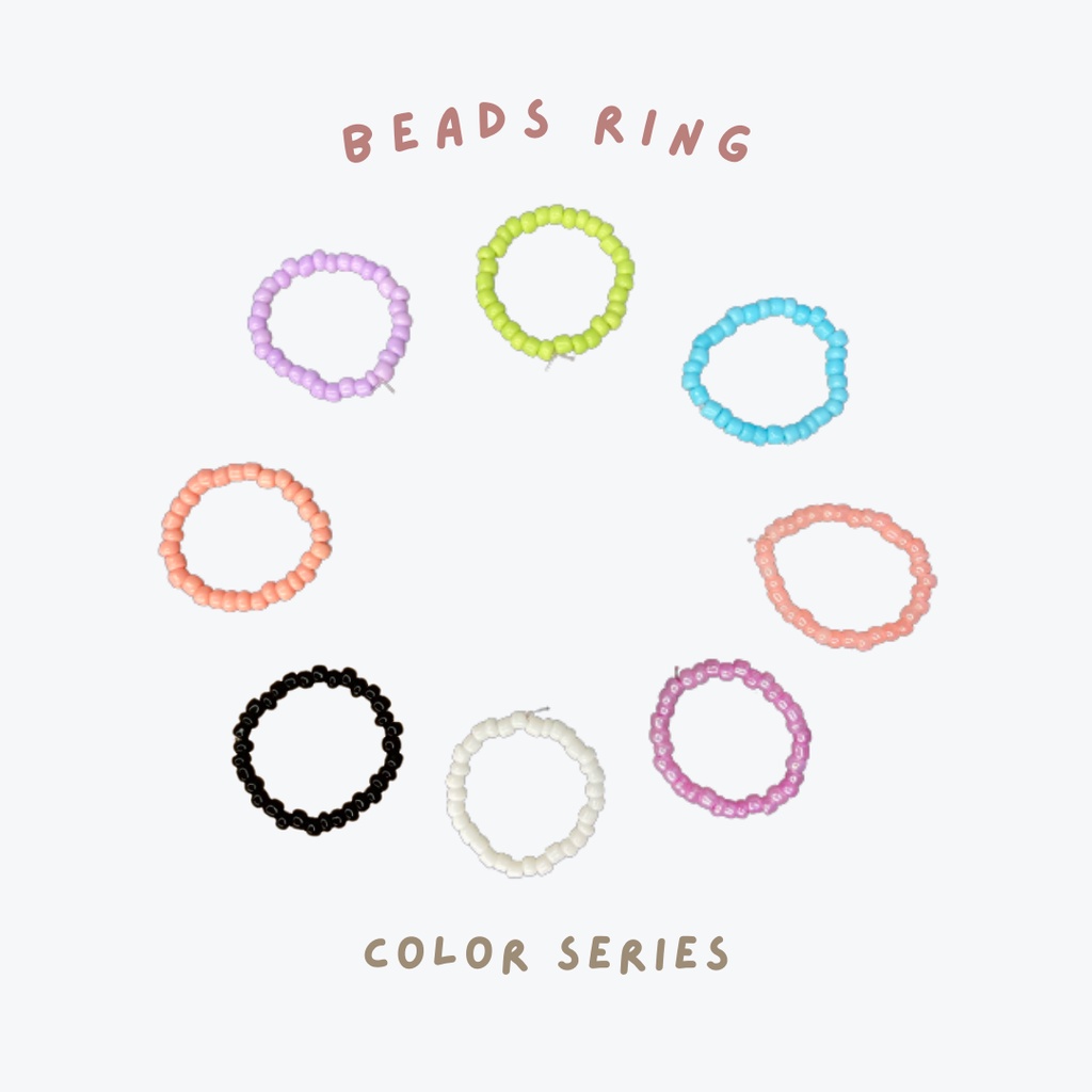 Color Basic Series Beads Ring | Cincin Manik Manik | Cincin Korea | Trending | Murah | Unisex | Bisa COD