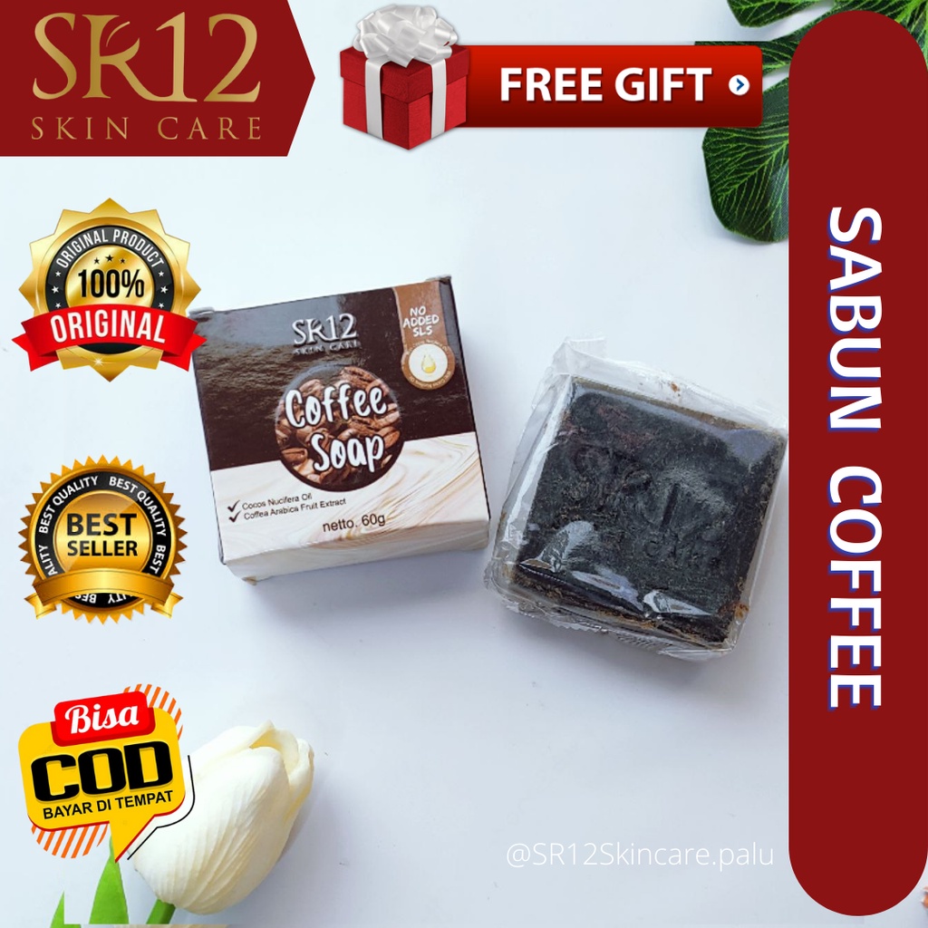 Sr12 Palu / Sabun Kopi Herbal / Menghempaskan Flek Hitam dan Noda Bekas Jerawat / Menghilangkan Kome