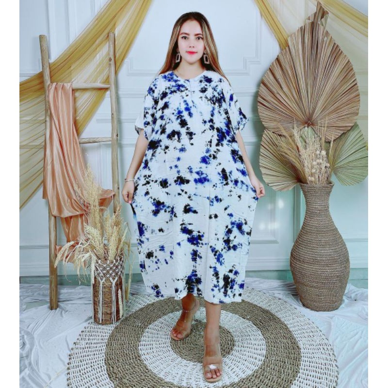 dress jumbo wanita tie dye