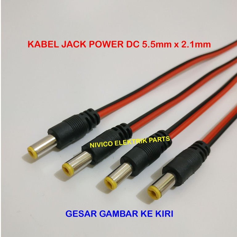 Kabel Jack DC Male 2.1 X 5.5mm/Kabel DC Adaptor Buntung Lubang Kecil/Jack Dc Male/Kabel DC 2.1x5.5mm