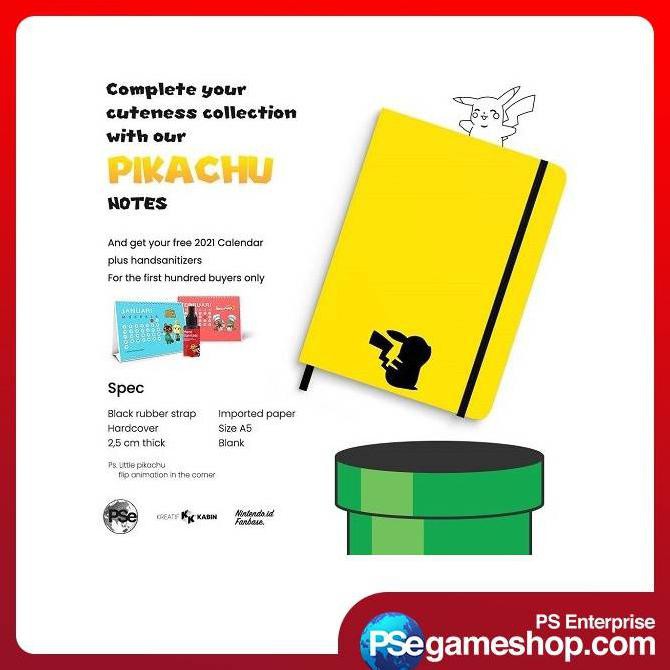 

PROMO Pikachu Notes (Free 2021 Calendar + Hand Sanitizers) Office & Stationery | Buku Tulis | Agenda