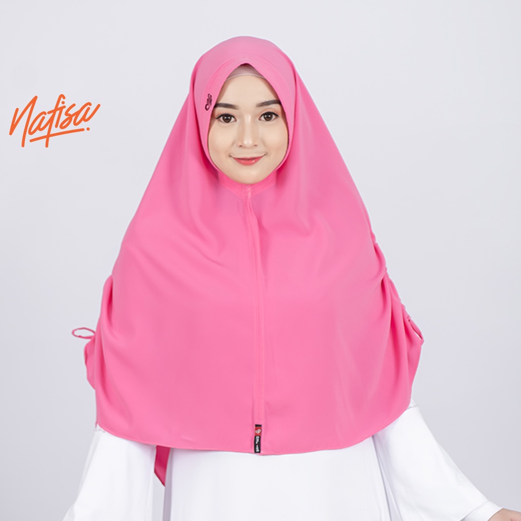 KERUDUNG Instan NAFISA FARA - Jilbab Bergo Serut Samping Bahan Wolfis