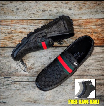 Sepatu Pria slip On casual Kulit Asli Crocodile Webing02
