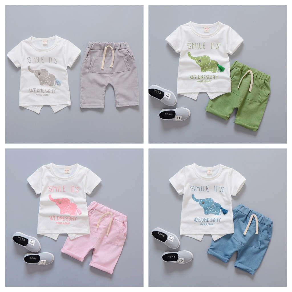 Baju Pakaian Anak Bayi Laki Cowok Cewek Harga Murah Import gajah BBD017