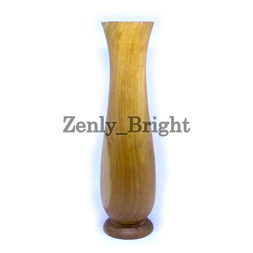 Vas Kayu Jati Panjang Diameter 10cm Tinggi 40cm | Vas Guci | wooden vase