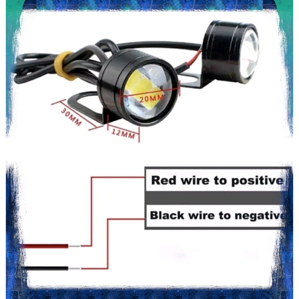 Lampu Mata Elang Flash 3 Mode Panoramic 12V Plus Breket Sepasang 1SET MOTOR MOBIL