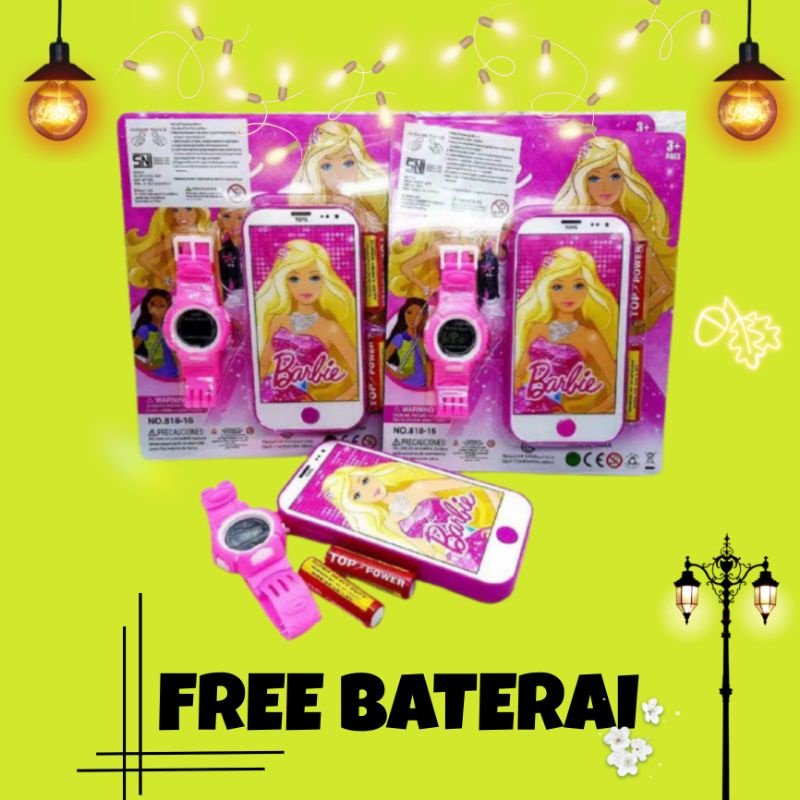 Mainan HP Anak Anak / Mainan Anak Telpon Telponan Komplit Jam Tangan Digital Free Baterai