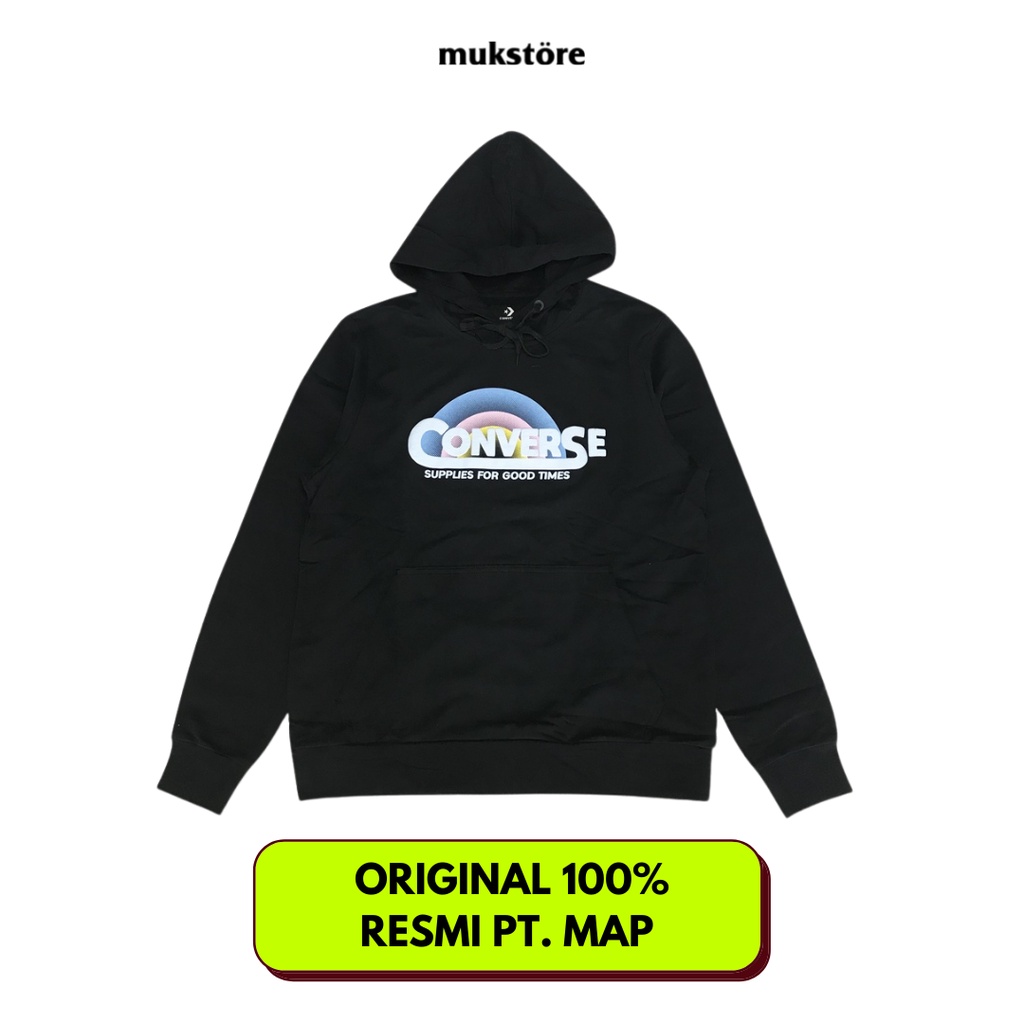 Hoodie Converse Script Basic Black Original