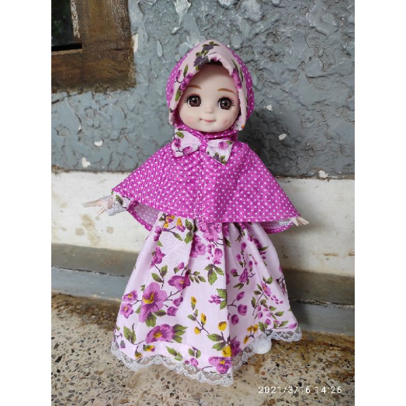 mainan anak perempuan baju dress muslim boneka barbie besar 30cm