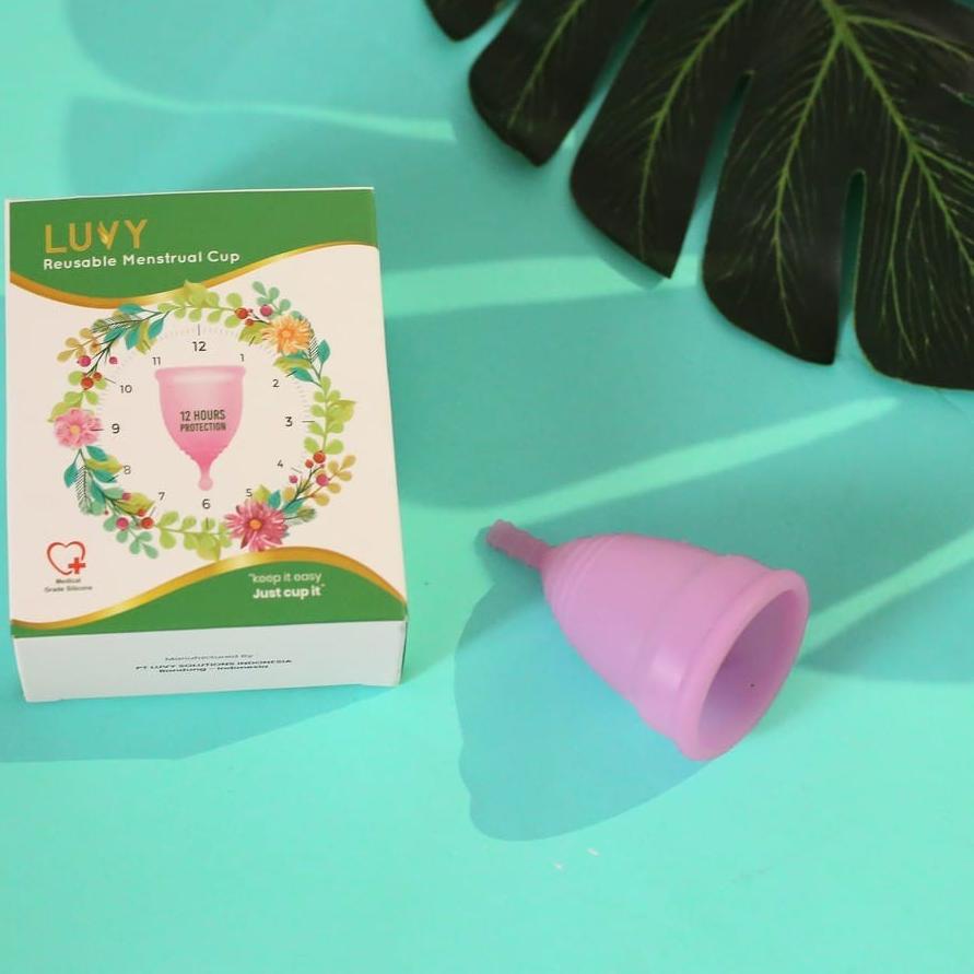 ☂ {NEW SALE} MENSTRUAL CUP MENSTRUASI CUP KEWANITAAN SILIKON MEDICAL GRADE LUVY. PENGGANTI TAMPON ♬