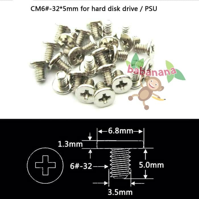 M3 5mm Philips flat head washer screw baut ssd hdd dvd motherboard