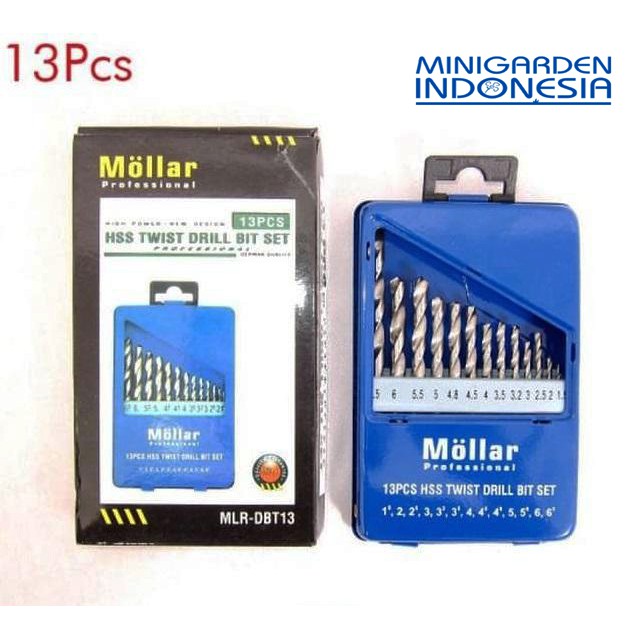 Mata Bor Besi Set 13 pcs HSS Twist Drill Bit P002