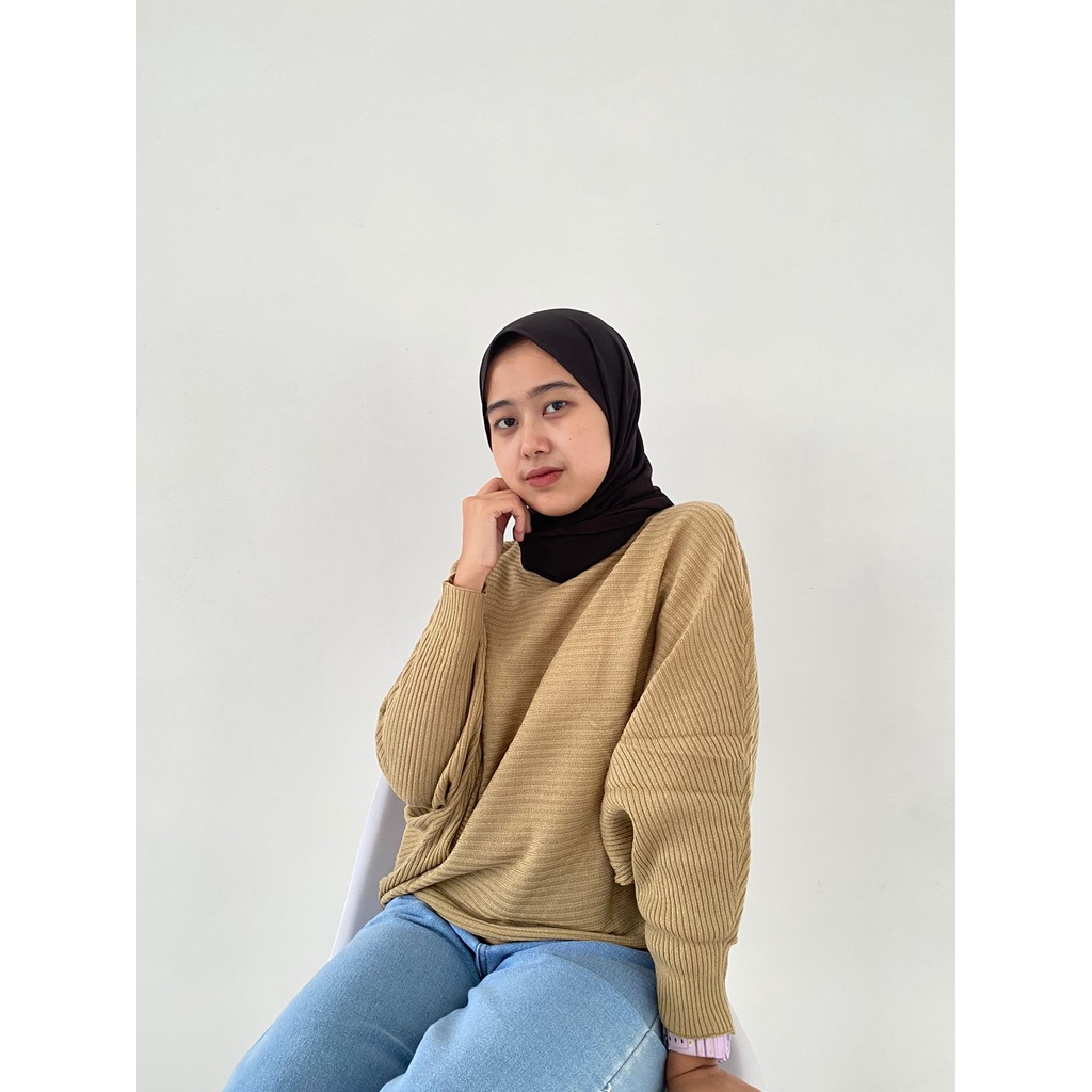 Felice Batwing Rajut Oversize Jumbo Bahan Rajut Katun