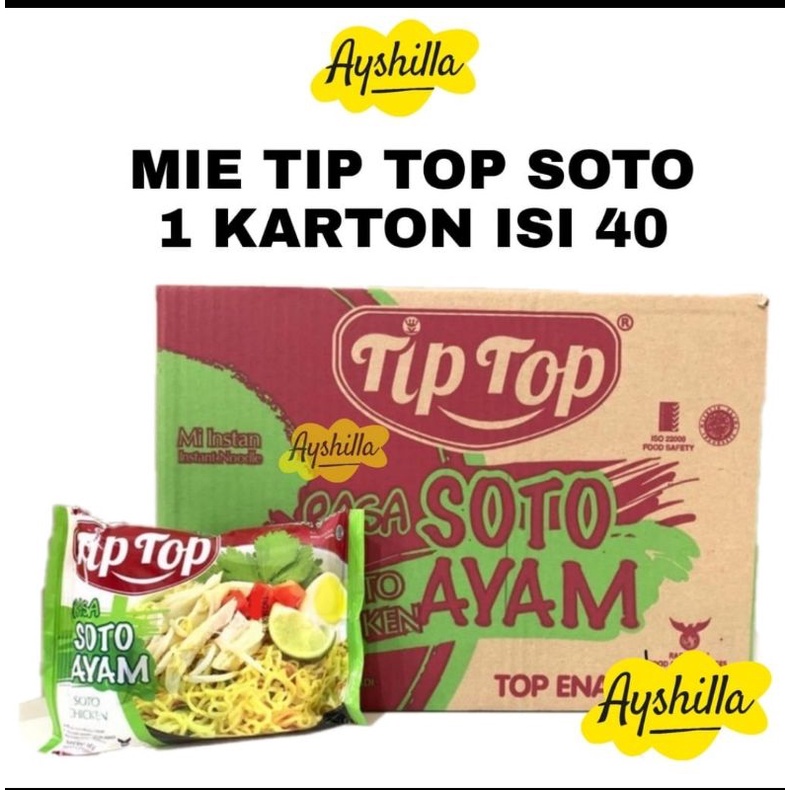 

MIE TIPTOP / MIE TIP TOP 68 GRAM 1 DUS ISI 40PCS / MIE INSTAN TERMURAH