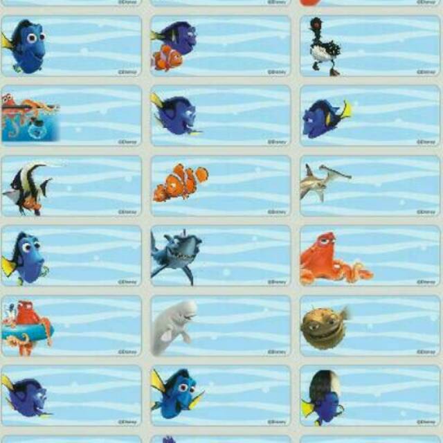 

label nama waterproof / stiker anti air Dory