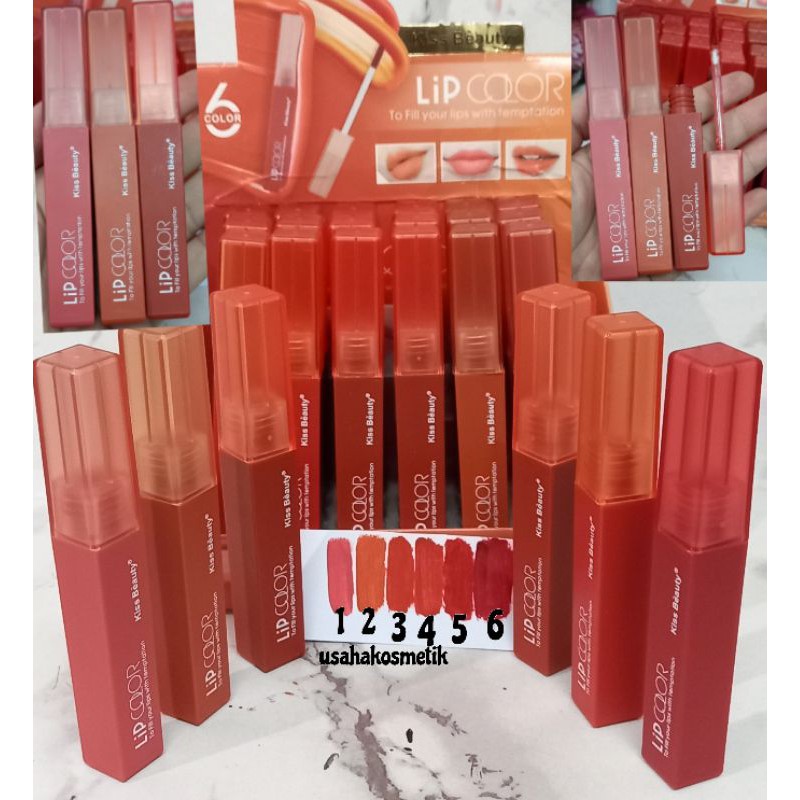 TERMURAH LIPGLOSS MATTE LIP COLOR | PEACH  KISS BEAUTY NO.70063 | 70082