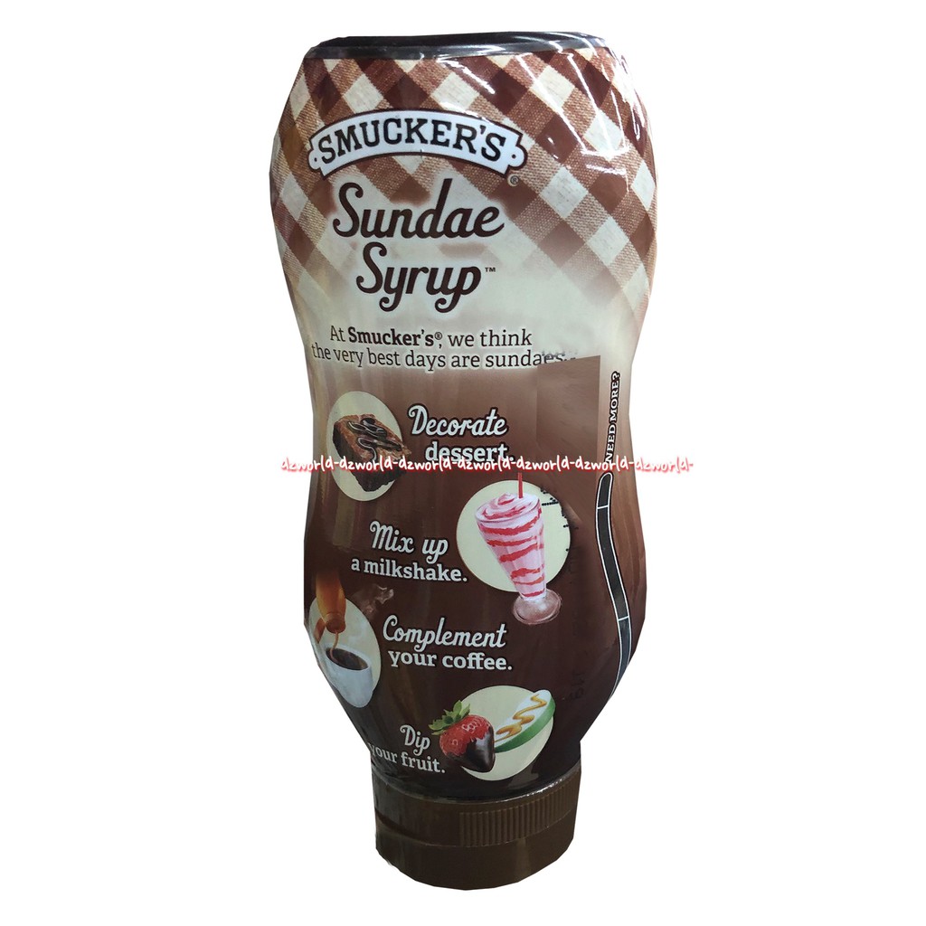 Smucker's Sundae Syrup 567gr Sirup Strawberry Chocolate Cair Untuk Roti Smuckers Sundae Stroberi Coklat