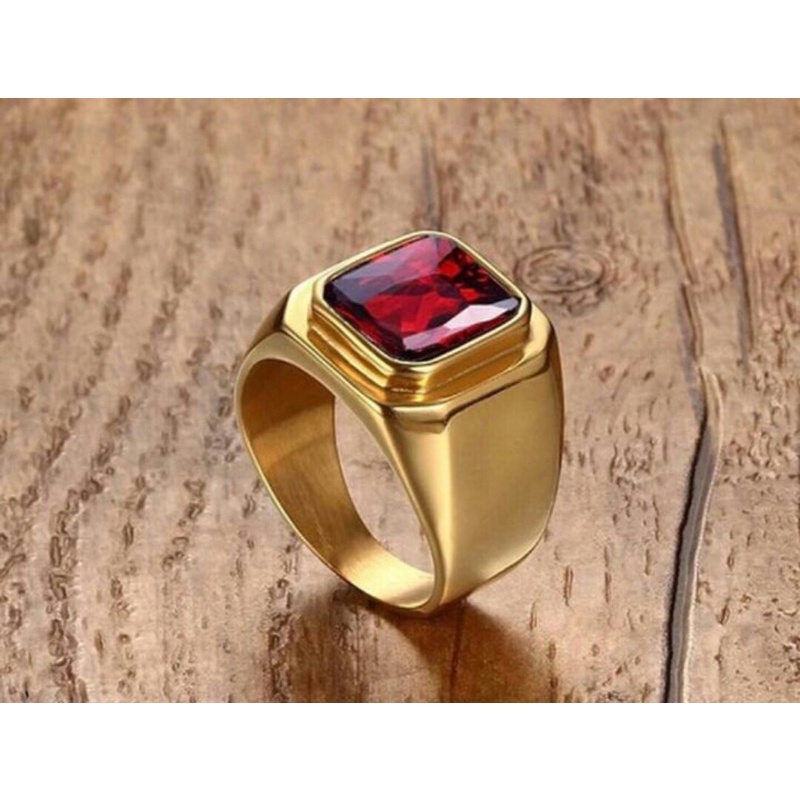 Cincin Batu Merah Pria