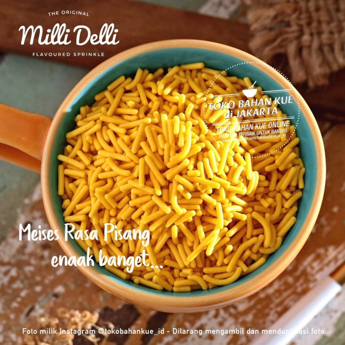 

Milli Delli Premium Meses BANANA 1kg Meises PISANG Sprinkle Cake Kue