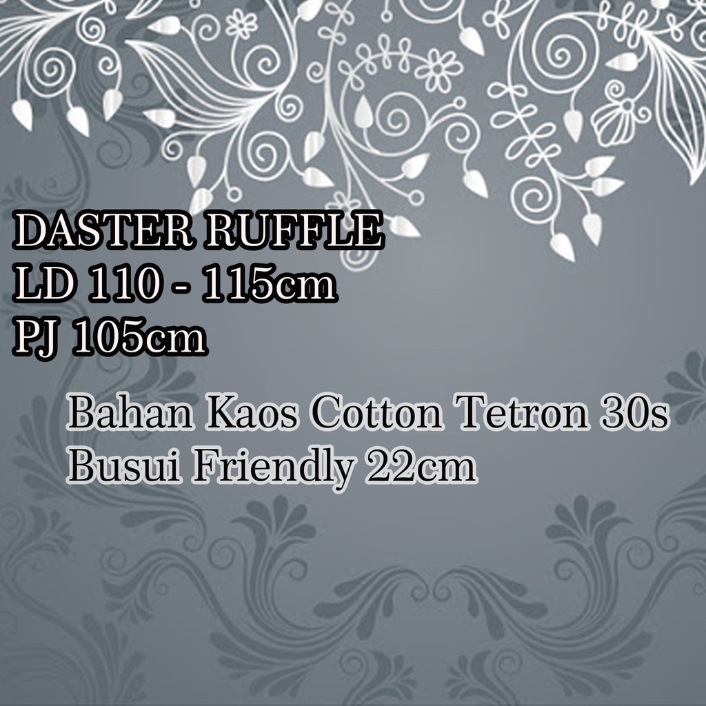 Daster Ruffle Batik Varo Bahan Kaos Busui Pakai Resleting