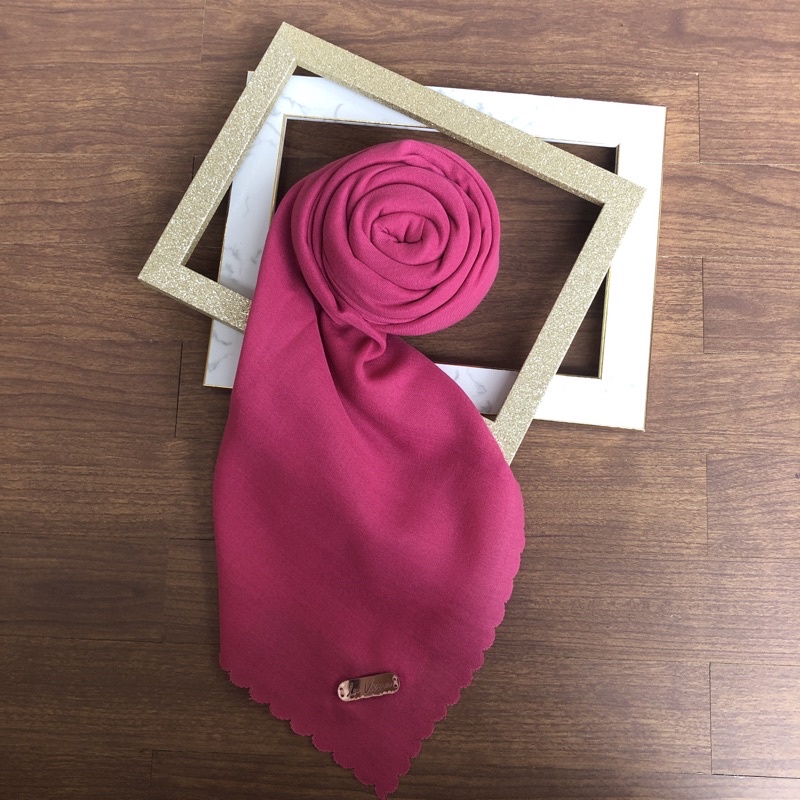 Part 1 Voal Arabian Jilbab Polos Sahara Hijab Segiempat-Fuschia