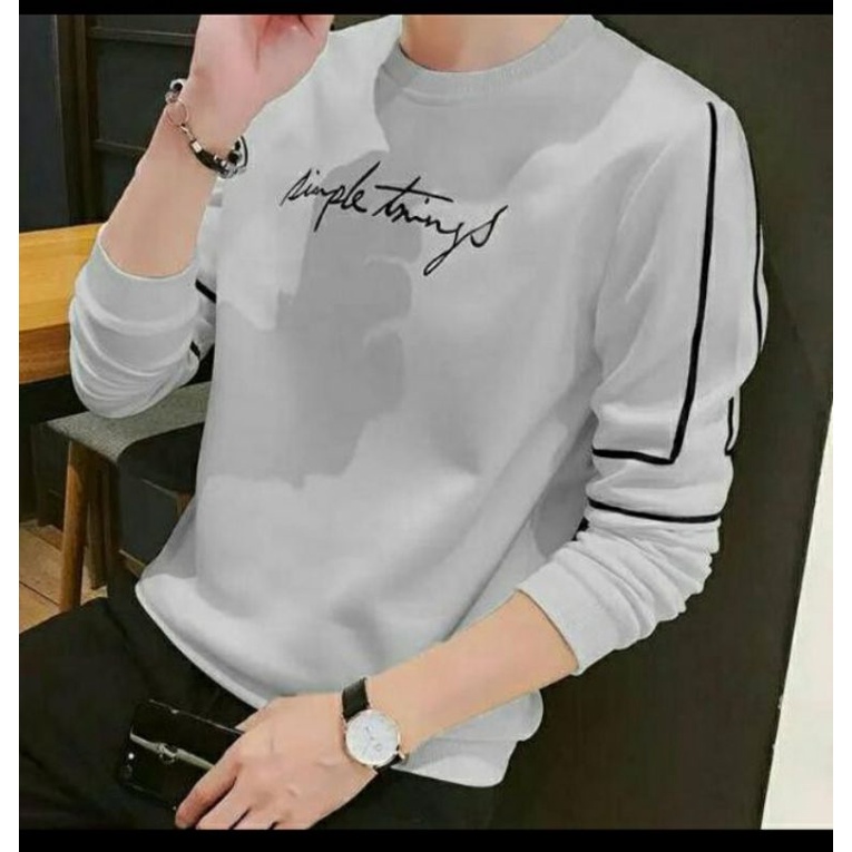 Kaos sweater pria lengan panjang pria