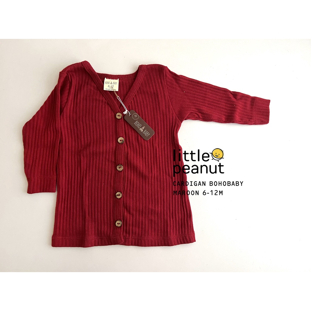 Bohobaby Cardigan Maroon 6-12M