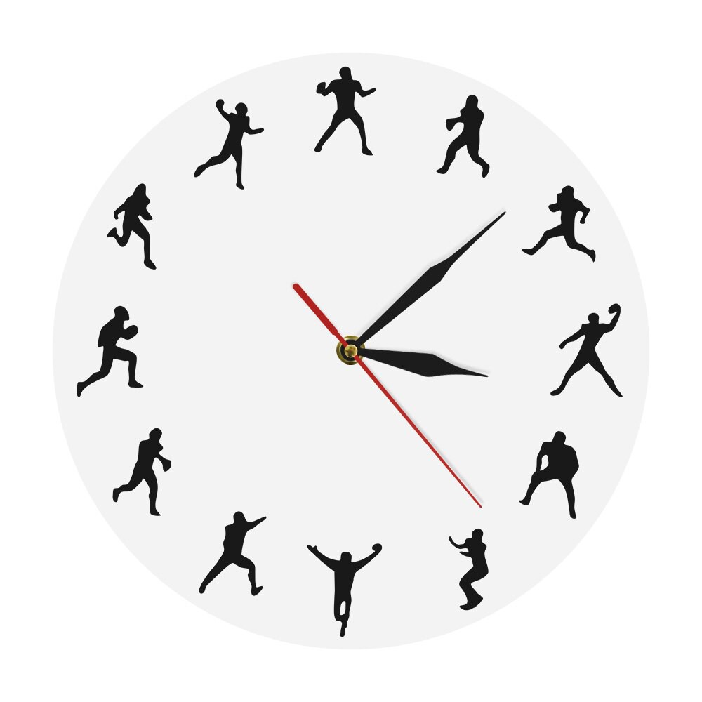 American Football Wall Clock Rugby Players Minimalist Design Sport Room Wall Decor Shopee Indonesia