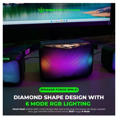 ITSTORE NYK Nemesis FOBOS SPN-21 / SPN 21 Subwoofer 2.1 RGB Speaker Gaming SPN21 Gaeansi Resmi 1 Tahun Bluetooth