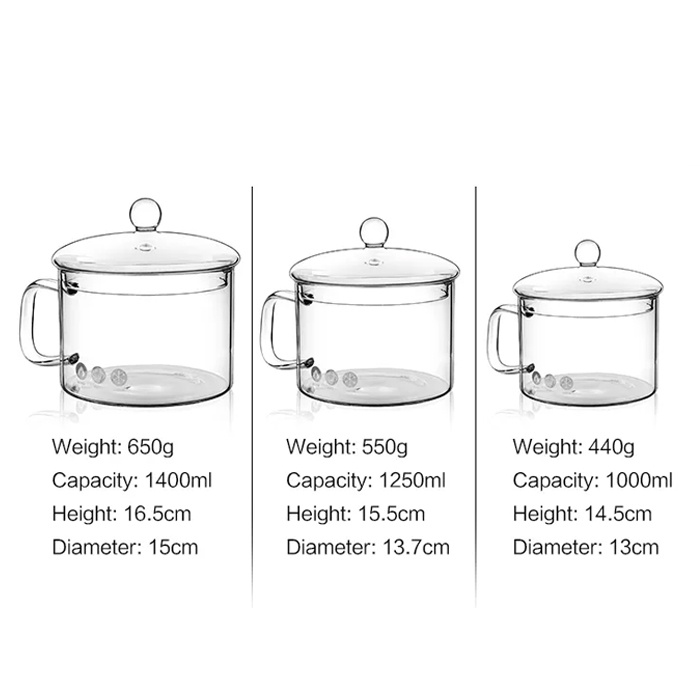 Panci Gagang Panci Kaca Panci Sop Tutup Kaca Tahan Panas Panci Masak Mie