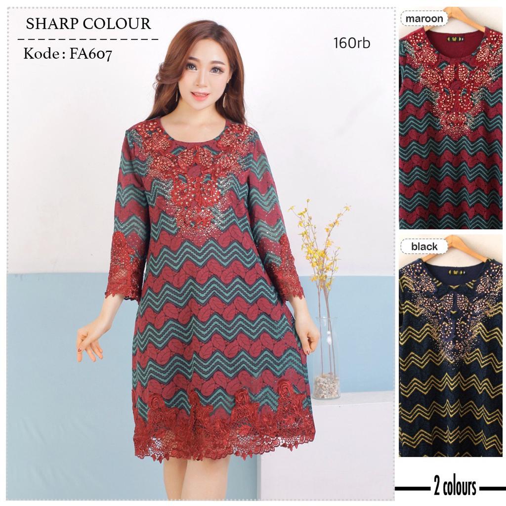 Model Baju Atasan Tunik Renda Brokat Cantik Terbaru Grosir -FA607