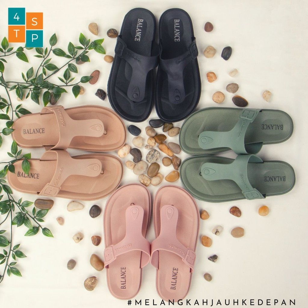 Sandal Jelly Jepit Wanita Sandal Karet Import Balance 1607