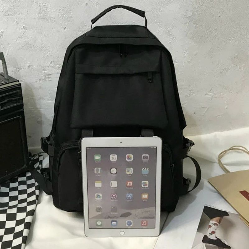 Ransel Wanita Fashion Ransel Laptop Pria Tahan Air Ransel Sekolah untuk Anak Perempuan Perempuan Tas Travel Anti Maling Hitam Polofelix Backpack