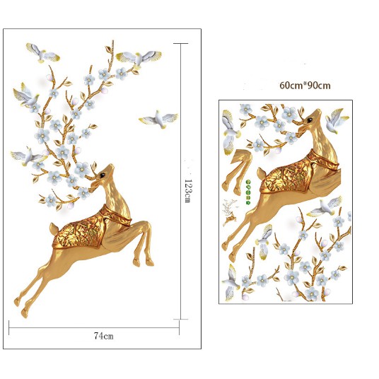 wallstiker 3d / stiker dinding 3d / stiker rusa - AK