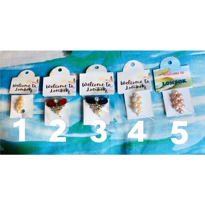 Bros jilbab Mutiara Tawar Asli lombok/Bros Dagu Mutiara