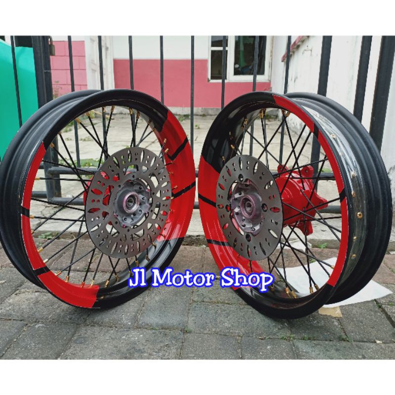 Paketan Velg Supermoto Super Moto Klx 150 Dtracker  CRF150 CRF 150 Ban Maxxis Zeneos IRC Warna Bebas