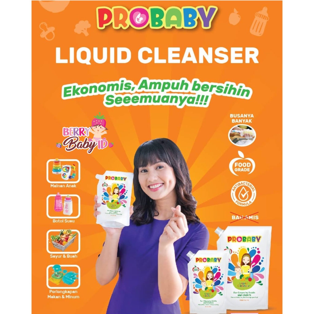 ProBaby Liquid Cleanser Bottle &amp; Utensils Cairan Pencuci Botol 450ml Berry Mart