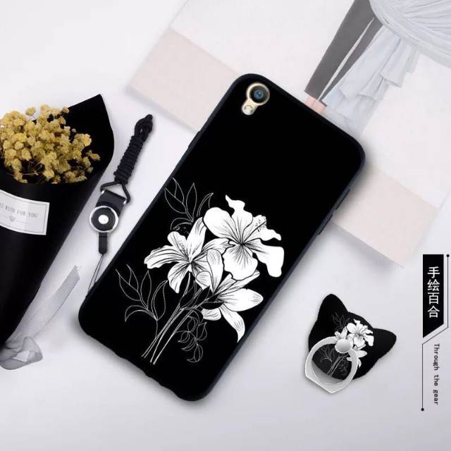 CASE OPPO F9 / F9 PRO / REALME U1BIG FLOWER RING + TALI