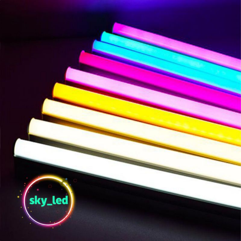 lampu tl neon t5  led 10w 60cm tube warna warni /super murah