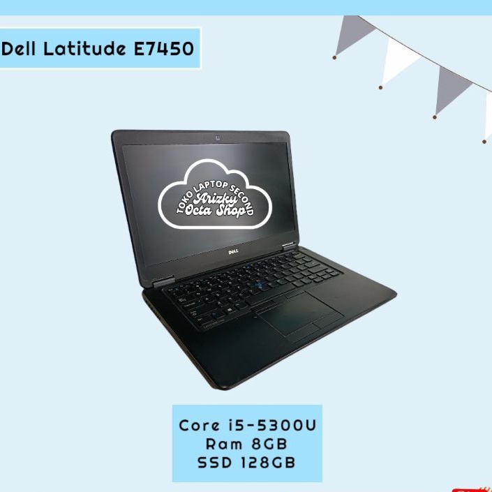 Jual Laptop Second Dell Latitude E7450 core i5 gen 5 Ram 8gb SSD 128GB WEBCAM - BONUS TAS