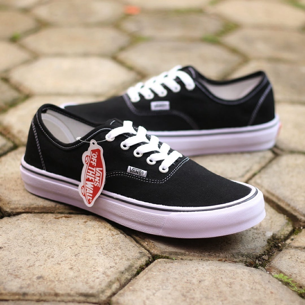 PROMO Vans Authentic Black White | Sepatu Hitam untuk Sekolah / Kampus dengan Gaya Casual dan Klasik